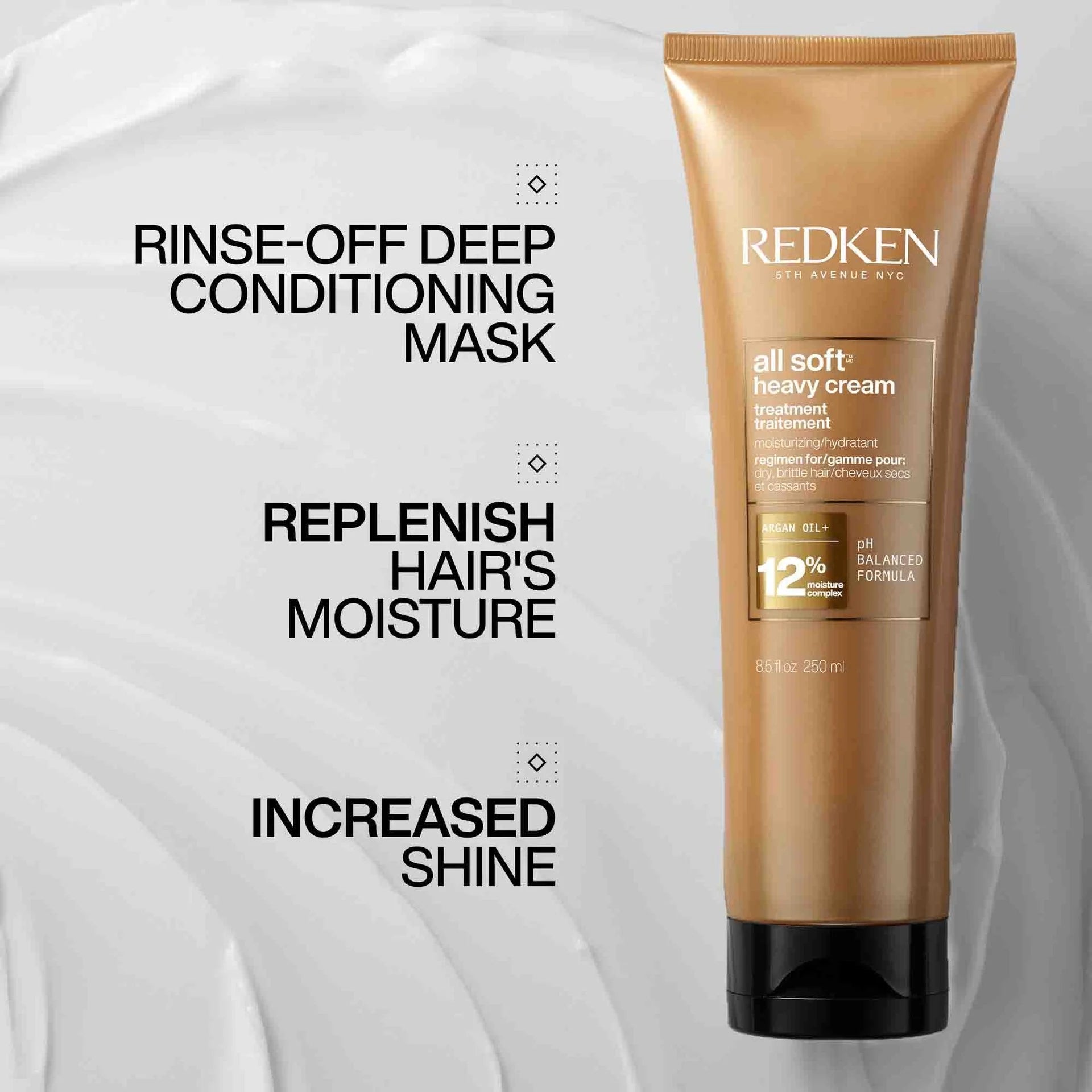 Redken all soft cream argan oil hair treatment mask 250ml