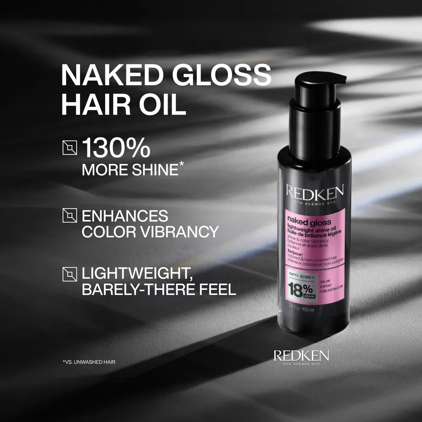 REDKEN NAKED GLOSS LIGHTWEIGHT SHINE OIL 100ML